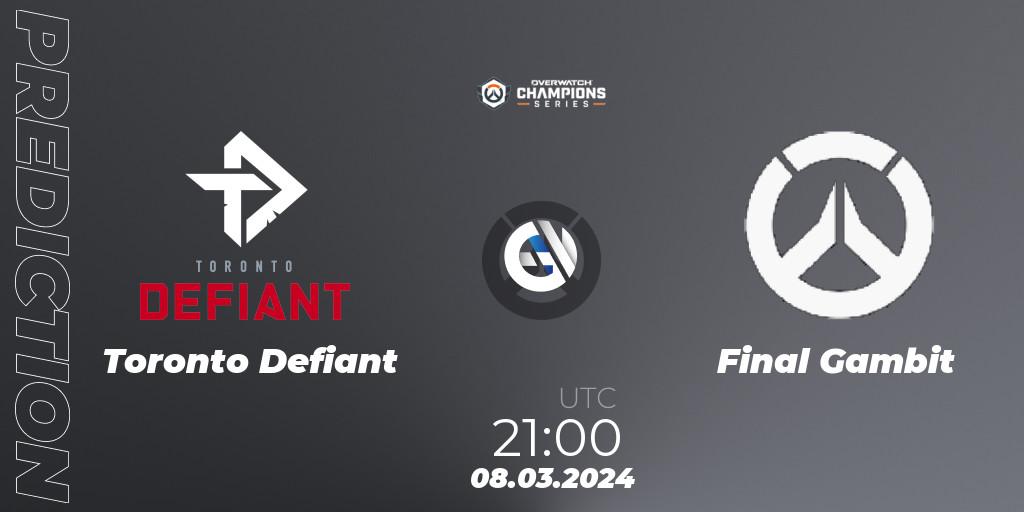 Toronto Defiant - Final Gambit: прогноз. 08.03.24, Overwatch, Overwatch Champions Series 2024 - North America Stage 1 Group Stage