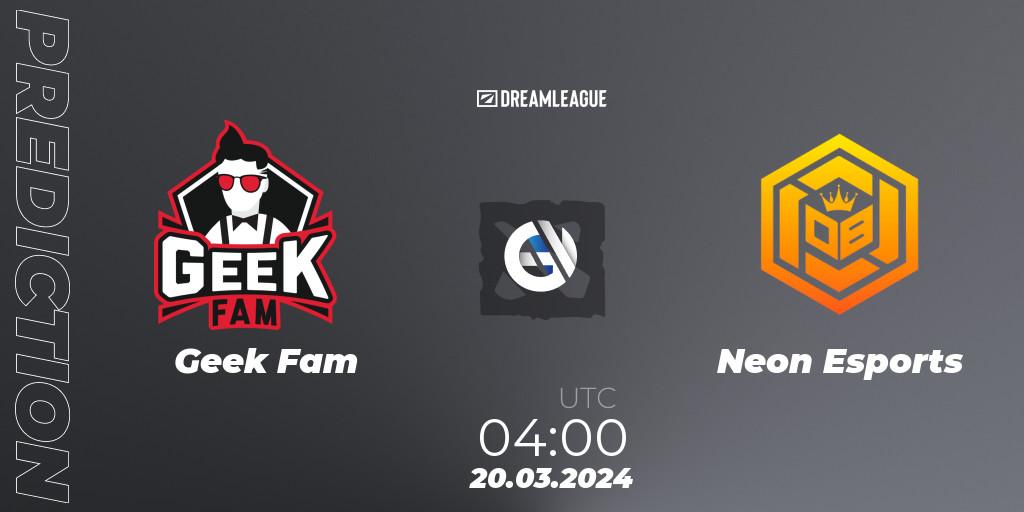 Geek Fam - Neon Esports: прогноз. 20.03.24, Dota 2, DreamLeague Season 23: Southeast Asia Closed Qualifier