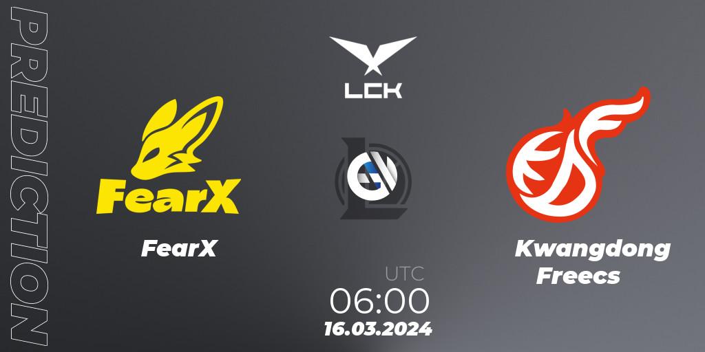 FearX - Kwangdong Freecs: прогноз. 16.03.24, LoL, LCK Spring 2024 - Group Stage