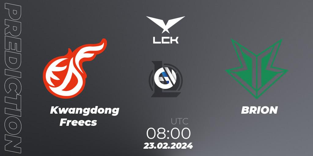 Kwangdong Freecs - BRION: прогноз. 23.02.24, LoL, LCK Spring 2024 - Group Stage