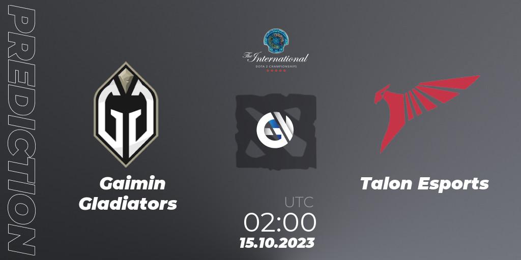 Gaimin Gladiators - Talon Esports: прогноз. 14.10.23, Dota 2, The International 2023 - Group Stage