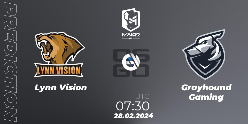 Lynn Vision - Grayhound Gaming: прогноз. 28.02.24, CS2 (CS:GO), PGL CS2 Major Copenhagen 2024 Asia RMR