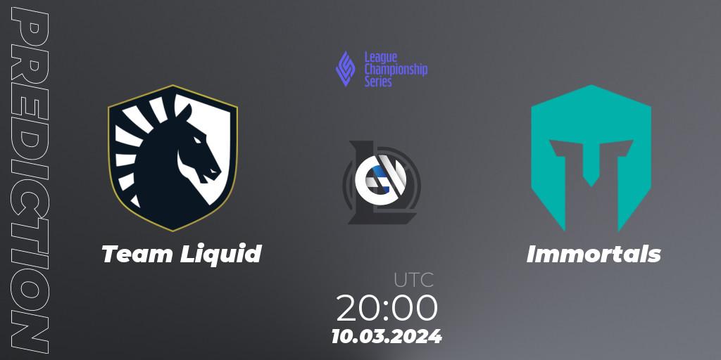 Team Liquid - Immortals: прогноз. 10.03.24, LoL, LCS Spring 2024 - Group Stage