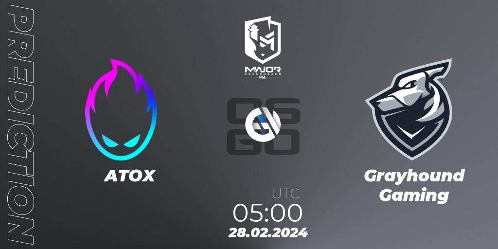 ATOX - Grayhound Gaming: прогноз. 28.02.24, CS2 (CS:GO), PGL CS2 Major Copenhagen 2024 Asia RMR