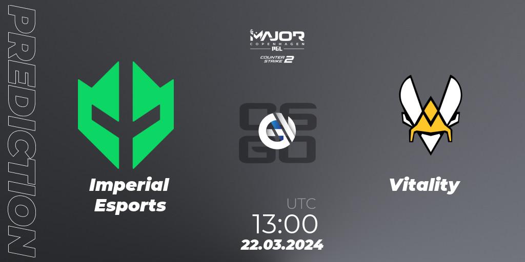 Imperial Esports - Vitality: прогноз. 22.03.24, CS2 (CS:GO), PGL CS2 Major Copenhagen 2024
