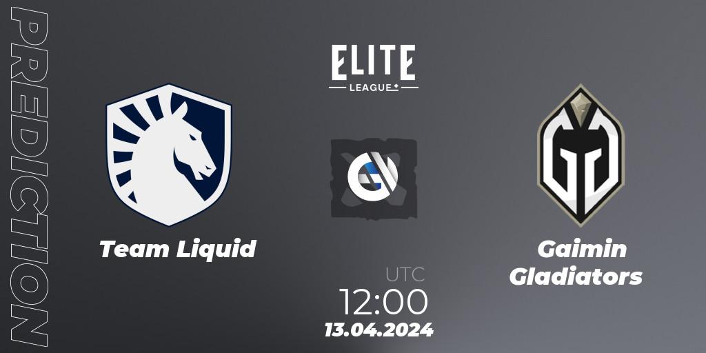 Team Liquid - Gaimin Gladiators: прогноз. 13.04.24, Dota 2, Elite League