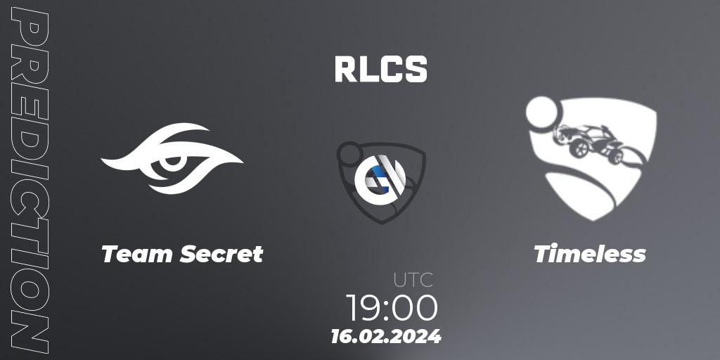 Team Secret - Timeless: прогноз. 16.02.24, Rocket League, RLCS 2024 - Major 1: SAM Open Qualifier 2