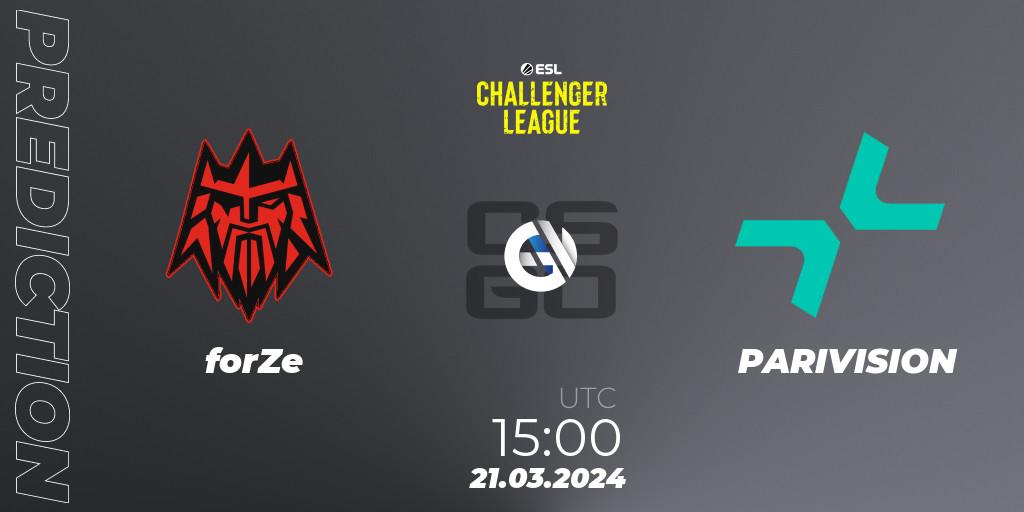 forZe - PARIVISION: прогноз. 21.03.24, CS2 (CS:GO), ESL Challenger League Season 47: Europe