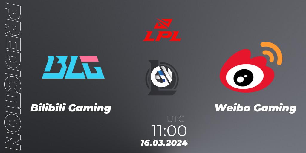 Bilibili Gaming - Weibo Gaming: прогноз. 16.03.24, LoL, LPL Spring 2024 - Group Stage