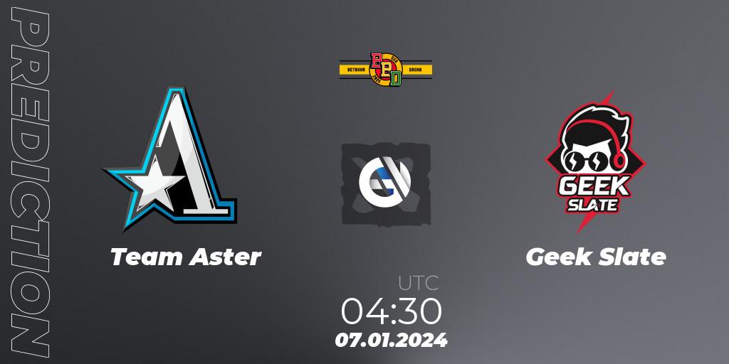 Team Aster - Geek Slate: прогноз. 07.01.24, Dota 2, BetBoom Dacha Dubai 2024: SEA and CN Closed Qualifier