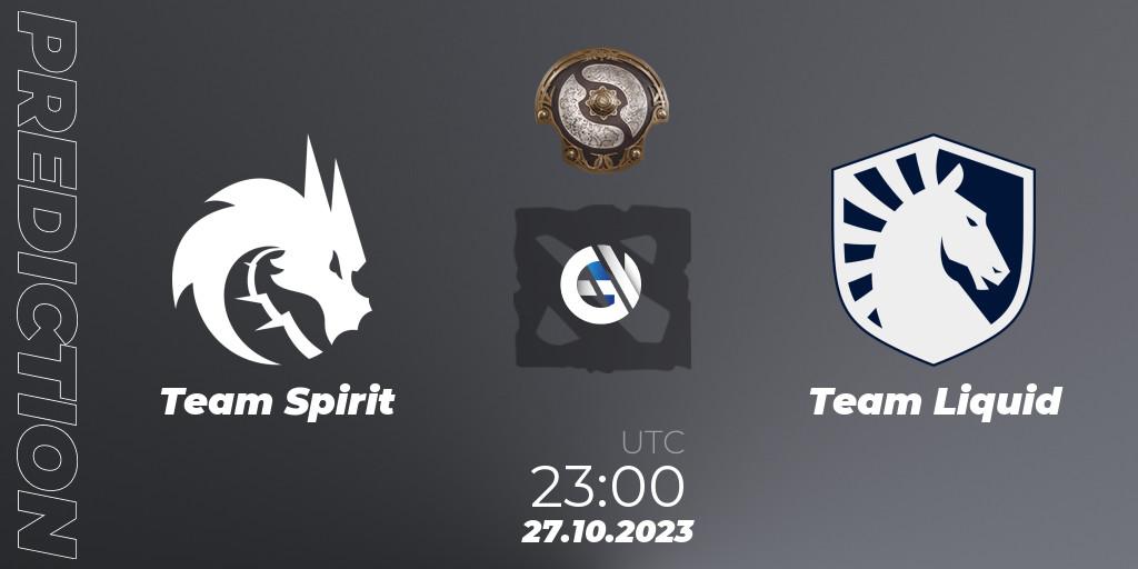 Team Spirit - Team Liquid: прогноз. 27.10.23, Dota 2, The International 2023