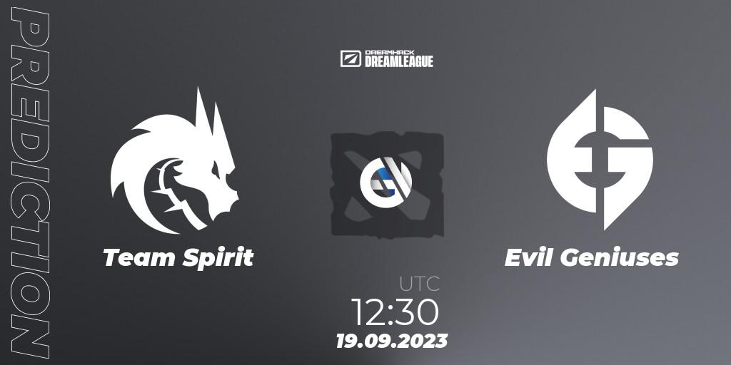 Team Spirit - Evil Geniuses: прогноз. 19.09.23, Dota 2, DreamLeague Season 21