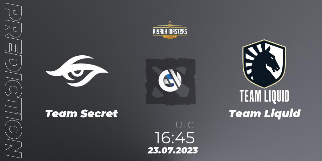 Team Secret - Team Liquid: прогноз. 23.07.23, Dota 2, Riyadh Masters 2023 - Group Stage