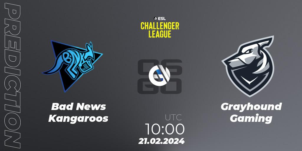 Bad News Kangaroos - Grayhound Gaming: прогноз. 21.02.24, CS2 (CS:GO), ESL Challenger League Season 47: Oceania