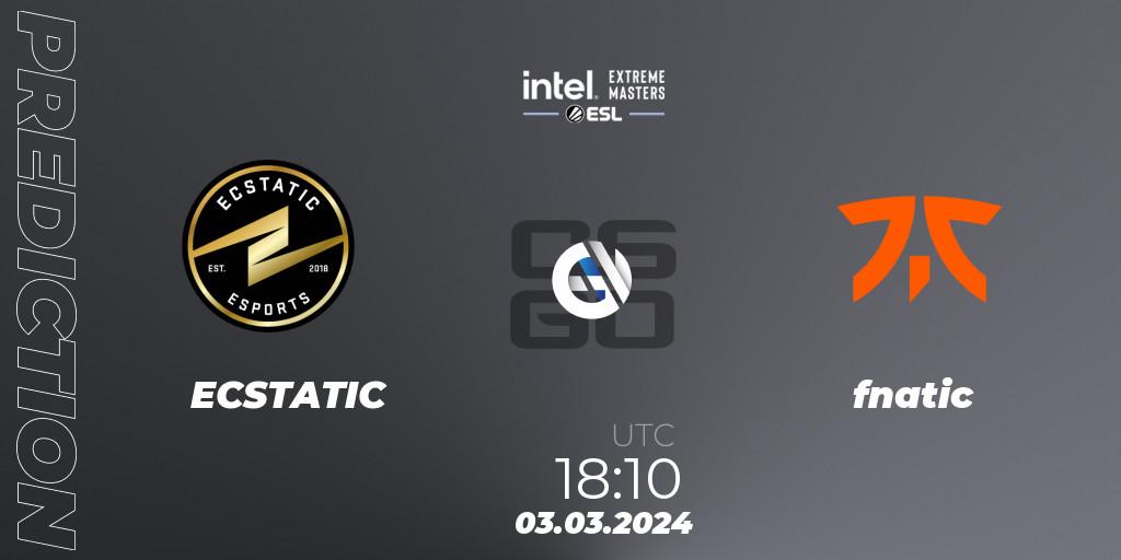 ECSTATIC - fnatic: прогноз. 03.03.24, CS2 (CS:GO), Intel Extreme Masters Dallas 2024: European Open Qualifier #1