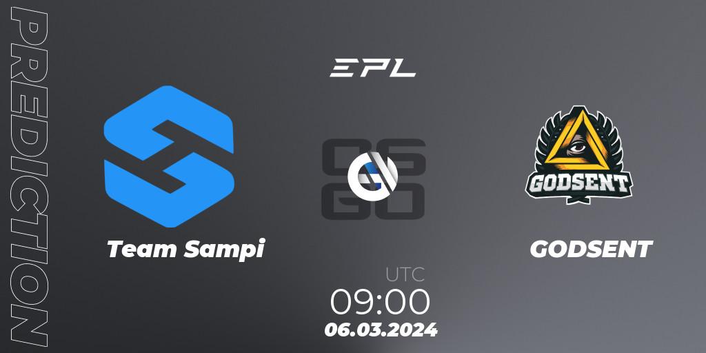 Team Sampi - GODSENT: прогноз. 06.03.24, CS2 (CS:GO), European Pro League Season 14