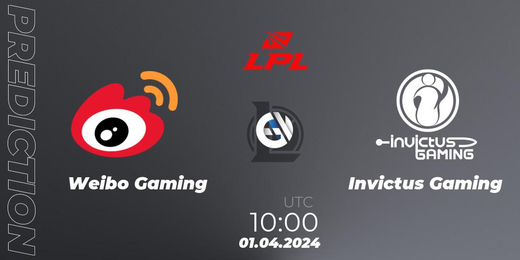 Weibo Gaming - Invictus Gaming: прогноз. 01.04.24, LoL, LPL Spring 2024 - Playoffs
