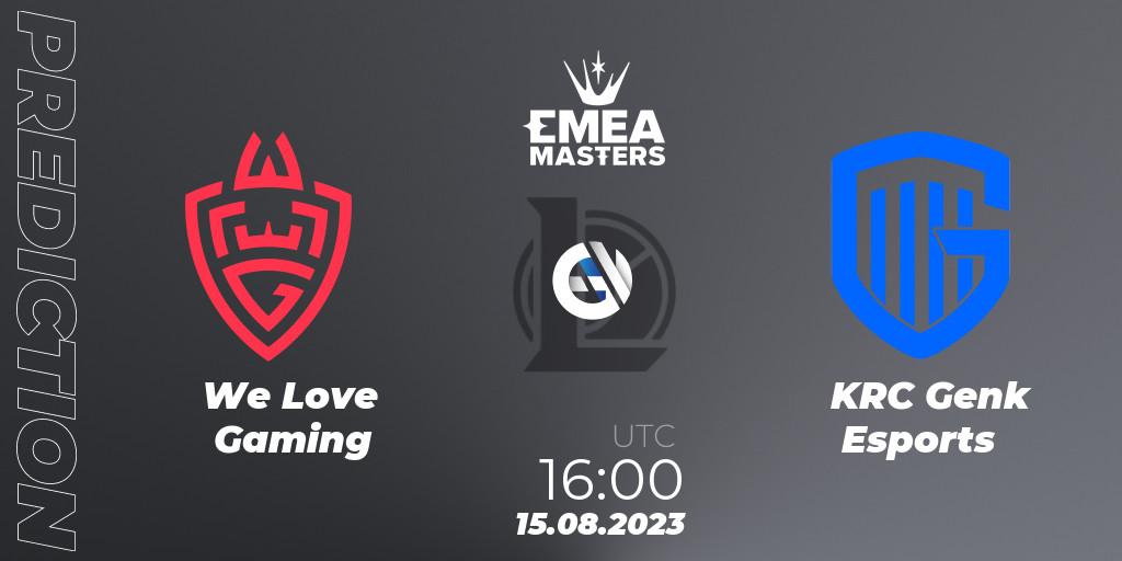 We Love Gaming - KRC Genk Esports: прогноз. 15.08.23, LoL, EMEA Masters Summer 2023