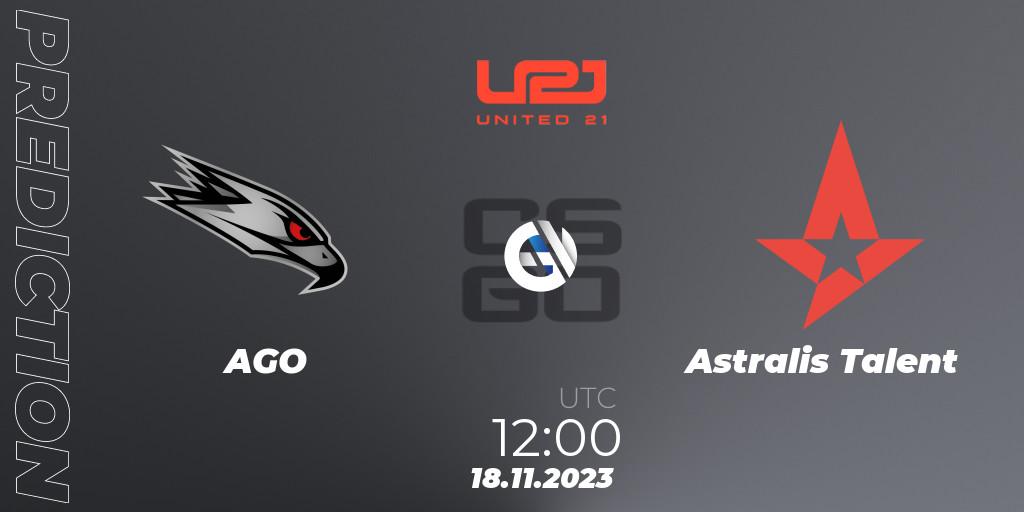 AGO - Astralis Talent: прогноз. 21.11.23, CS2 (CS:GO), United21 Season 8